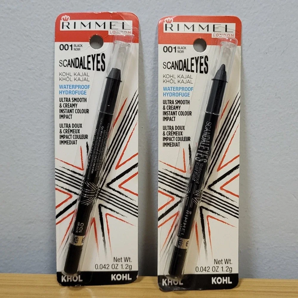 Rimmel Scandaleyes Kohl Kajal Waterproof Eyeliner 001 Black (2 Pack)